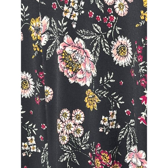 Karen Kane Floral Dress Black Pink Boho Plus Size 0X Long Sleeve - Picture 12 of 12
